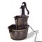 Bronze Outdoor Barrel Fountain Polypropylene Rustic Garden Patio Water Feature